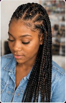 Sample braided hairstyle glamour portrait
