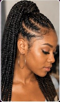Sample detailed braided updo glamour portrait