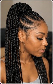 Sample braided ponytail glamour portrait